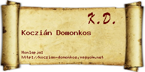 Koczián Domonkos névjegykártya